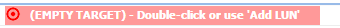 4. Alternative Method - Double click to Add LUN