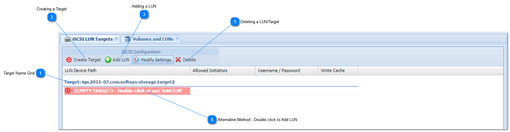 Configuring iSCSI LUN Targets