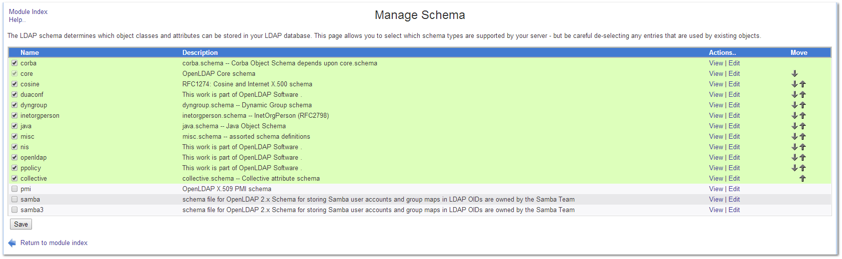 Manage Schema