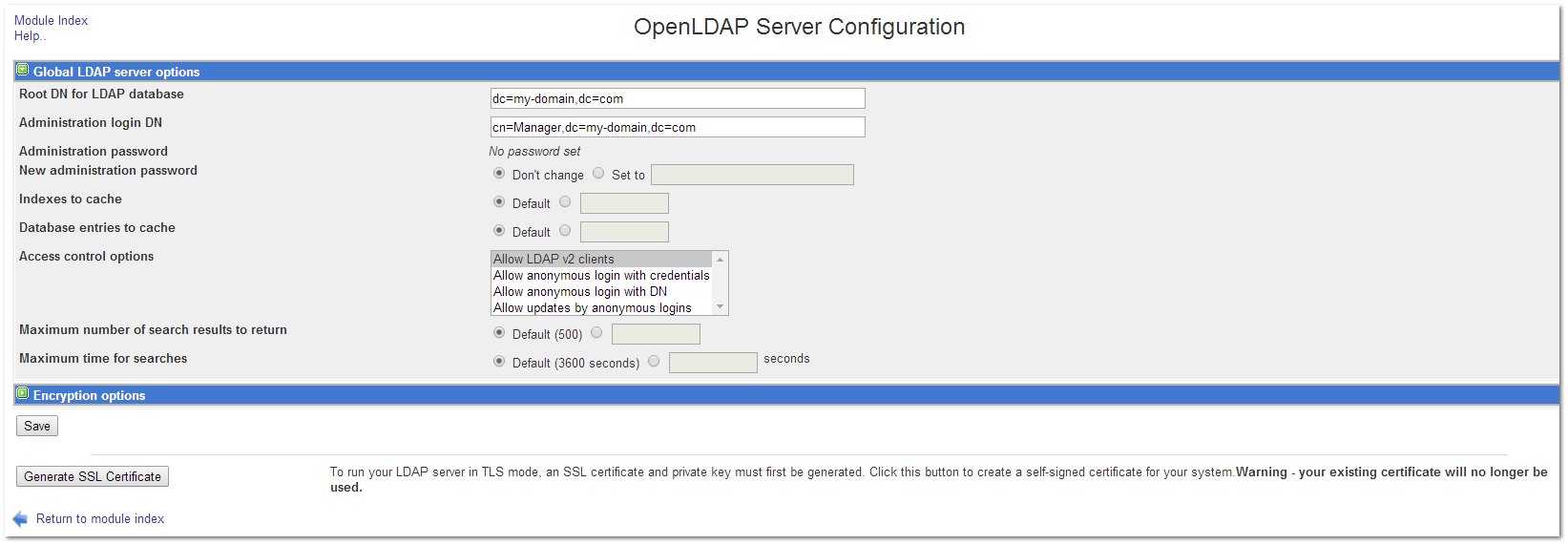 OpenLDAP Server Configuration